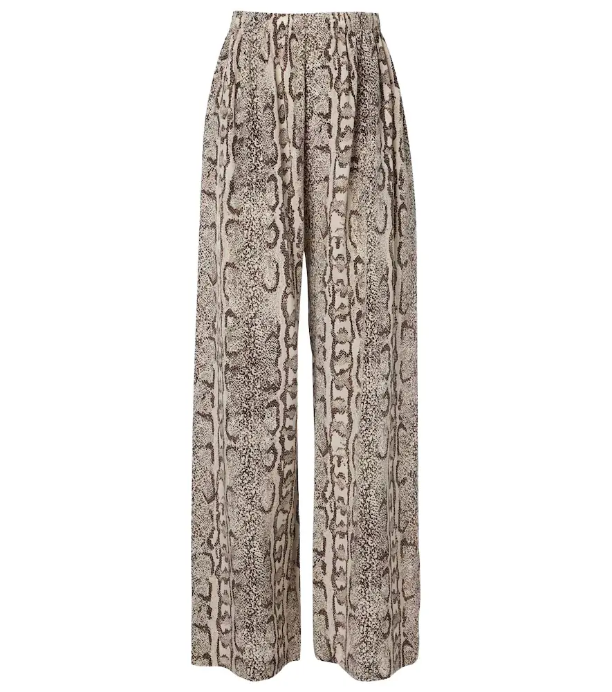 Balenciaga Snake-print silk palazzo pants