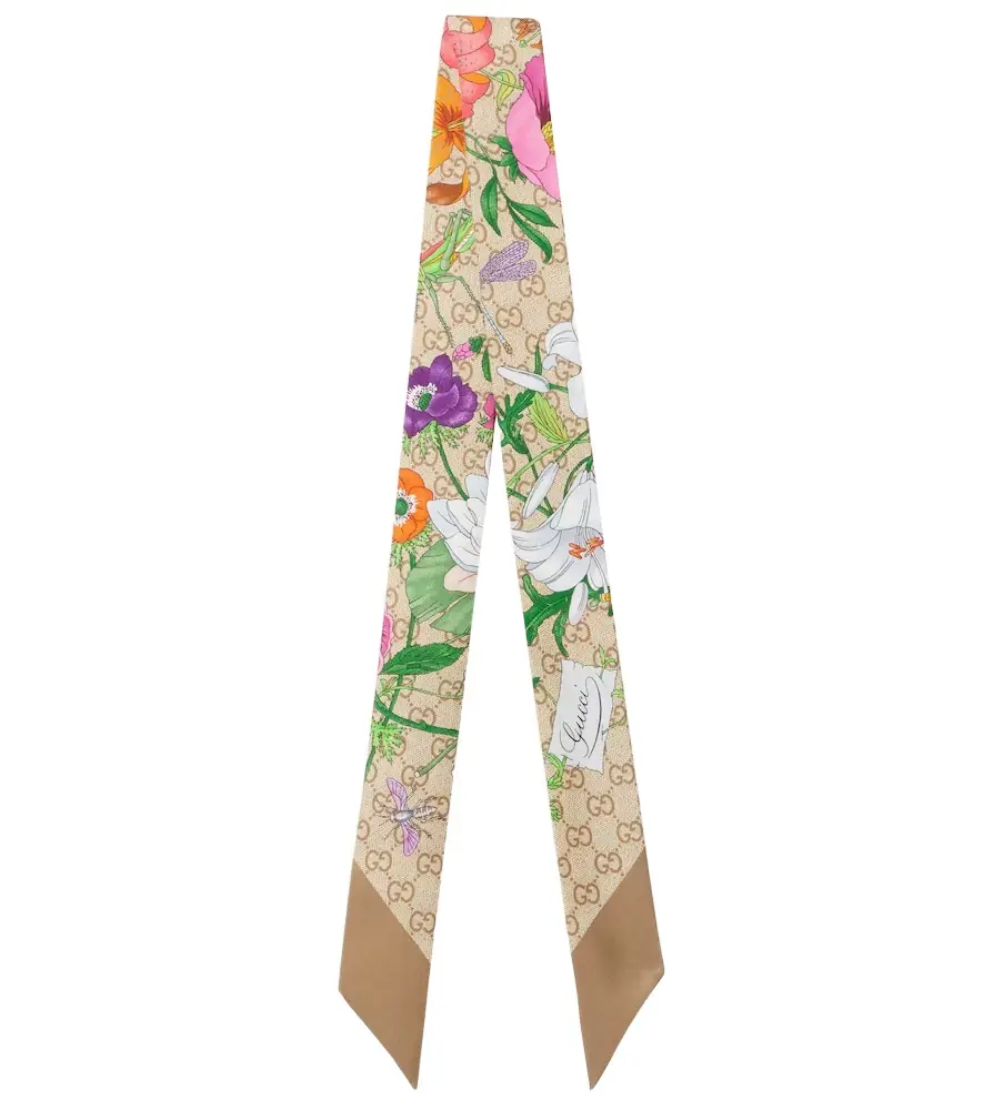 Gucci GG floral silk jacquard scarf