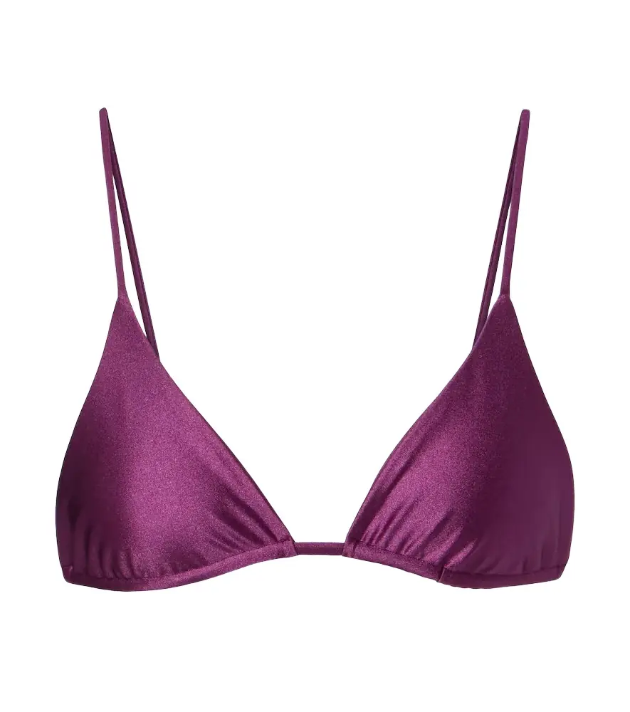 Jade Swim Via metallic-effect bikini top