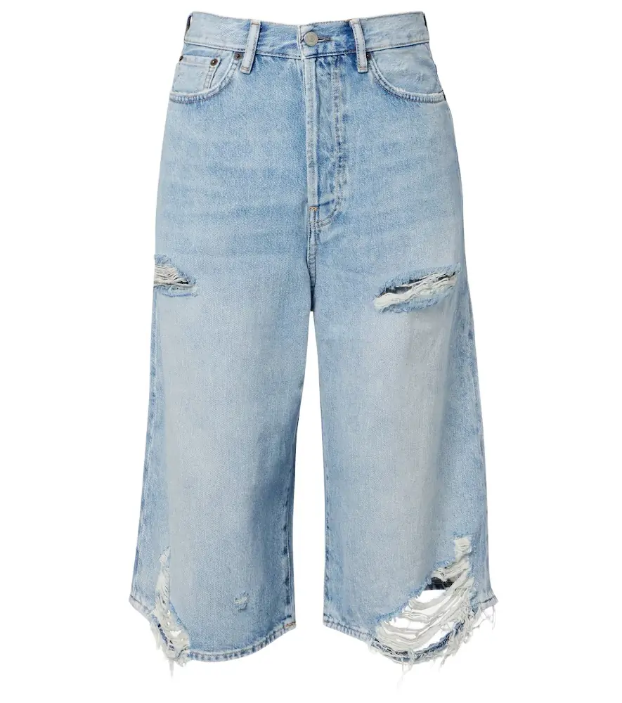 Acne Studios Distressed denim Bermuda shorts