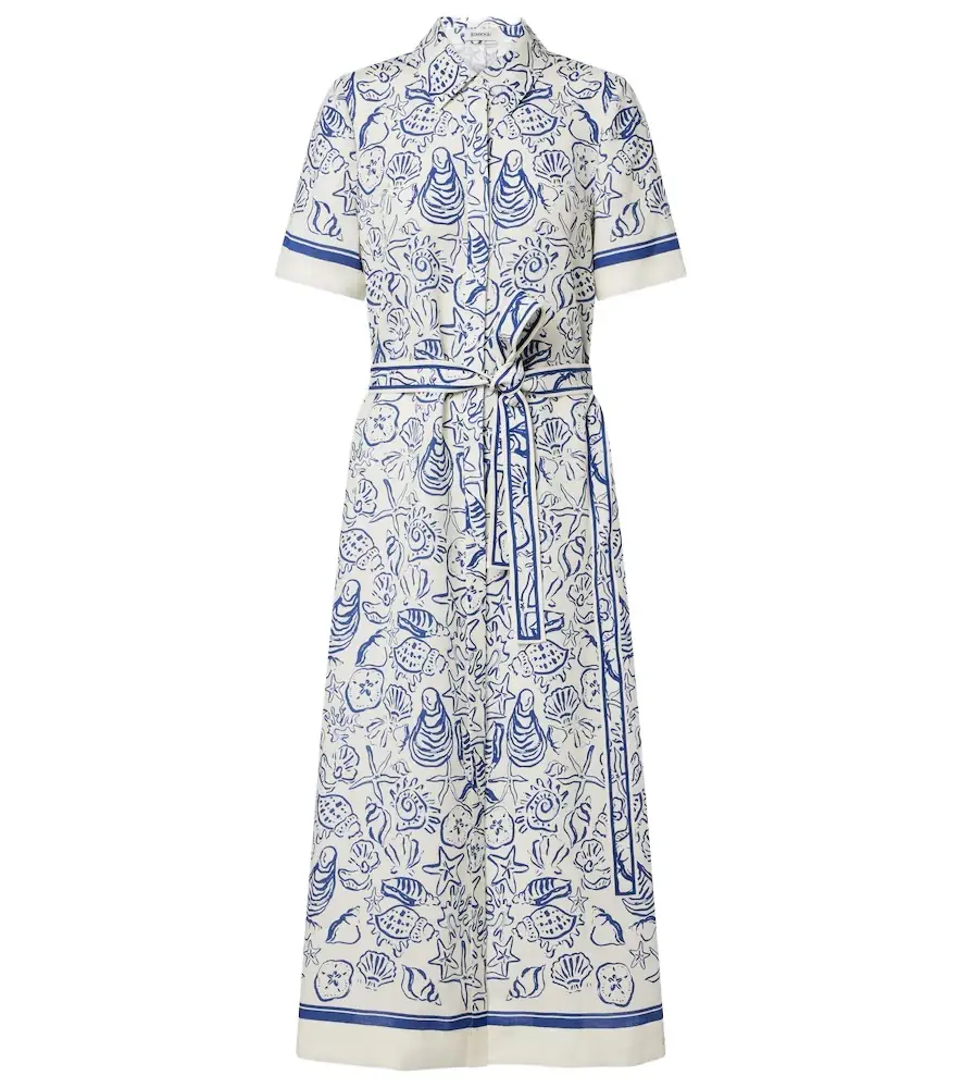 Simkhai Audria printed linen-blend shirt dress