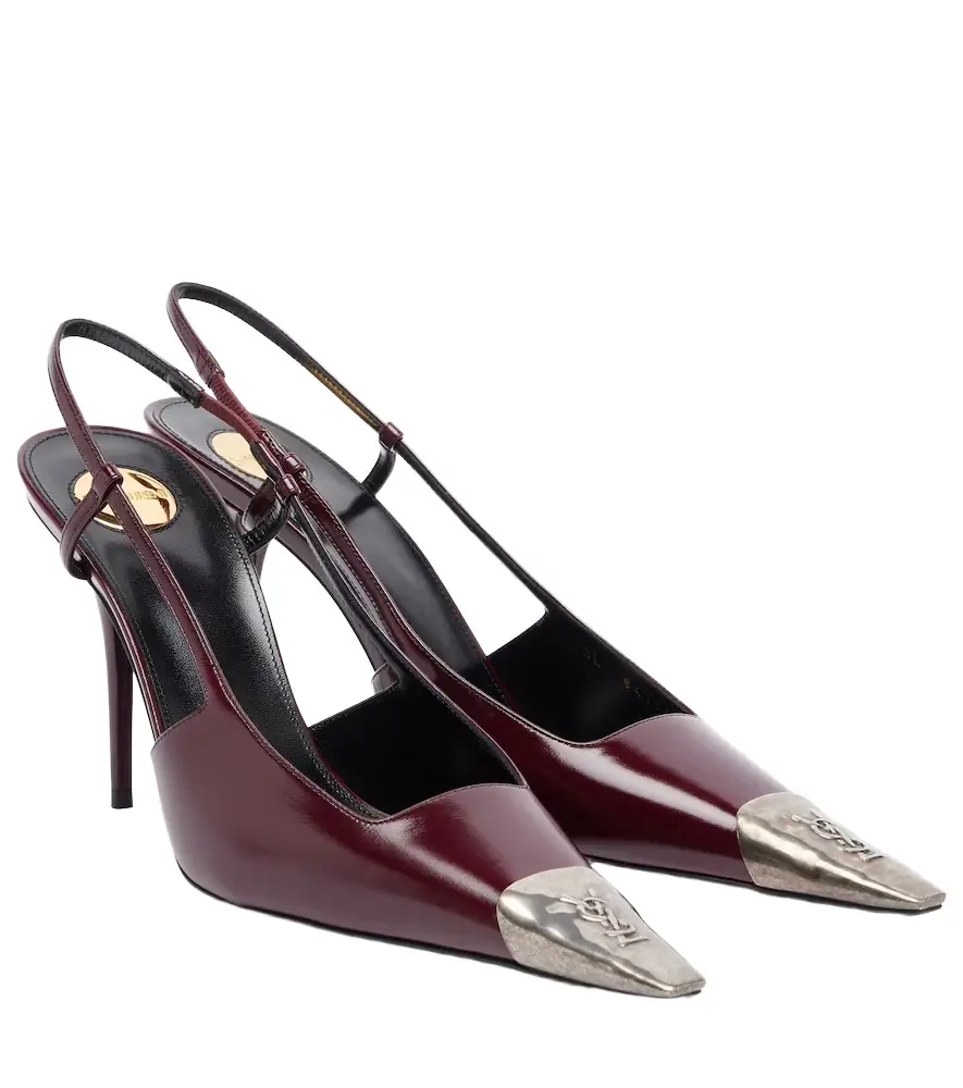 Saint Laurent Jeanne leather slingback pumps