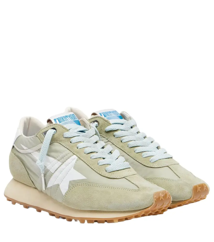 Golden Goose Running Marathon suede-trimmed sneakers