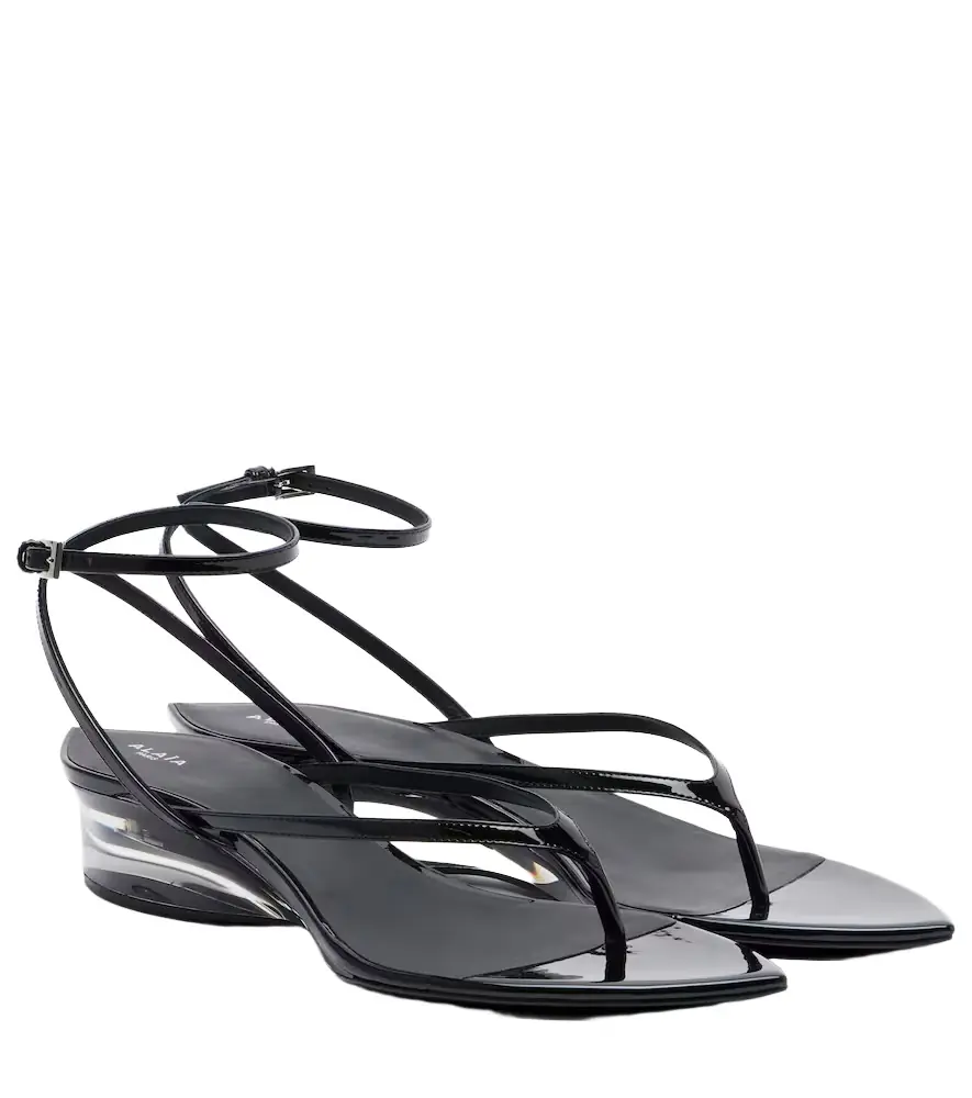 Alaia Alaïa Invisible patent leather thong sandals