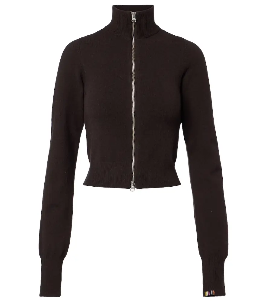 Extreme Cashmere N°302 Lemon cashmere-blend zip-up cardigan