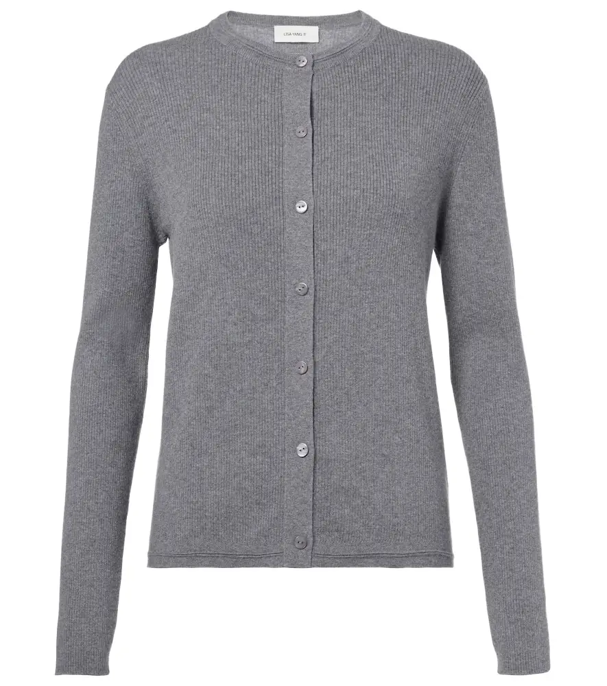 Lisa Yang Abeena ribbed-knit cotton and cashmere cardigan