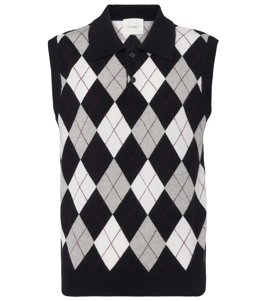 Lisa Yang Anwen argyle cashmere sweater vest