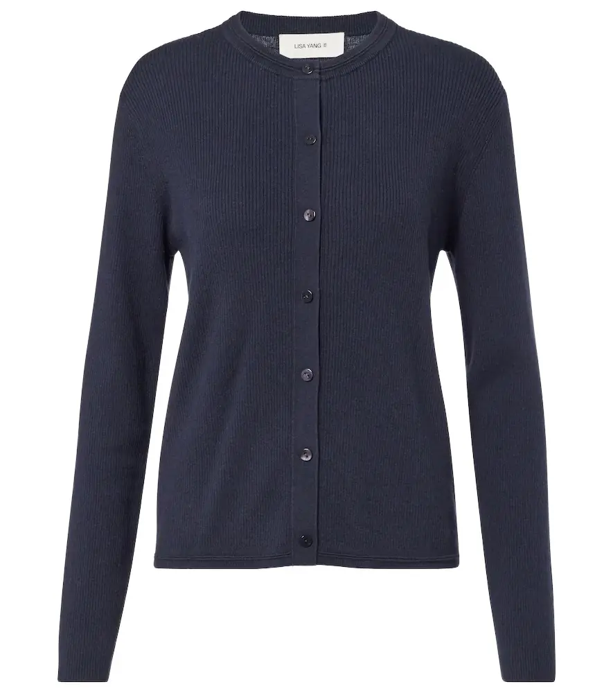 Lisa Yang Abeena ribbed-knit cotton and cashmere cardigan