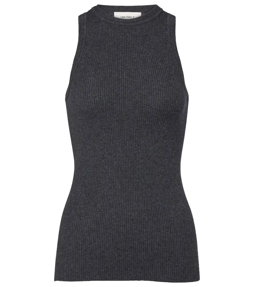 Lisa Yang Amya ribbed-knit cotton and cashmere tank top