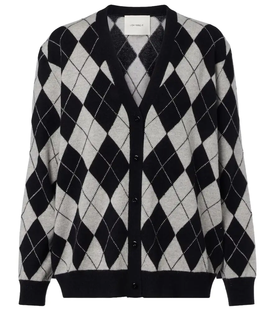 Lisa Yang Raelyn argyle cashmere cardigan