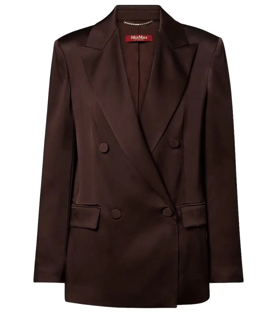 Max Mara Arca double-breasted satin blazer