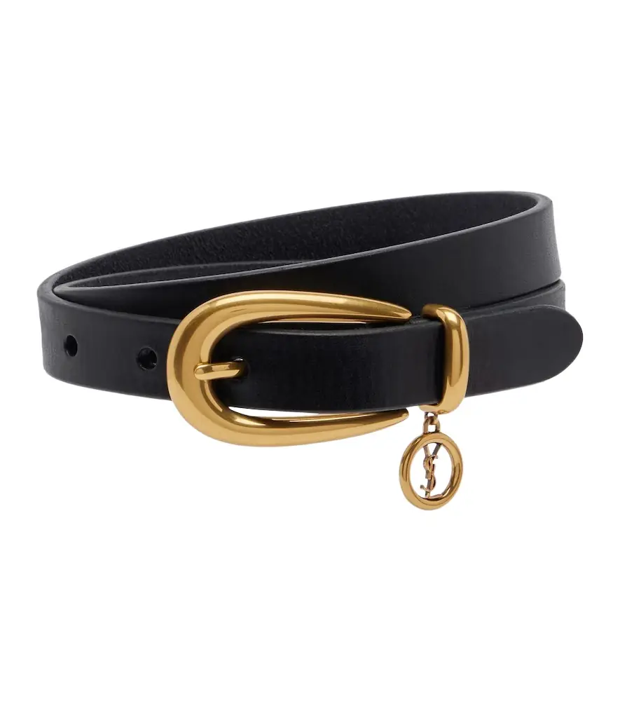 Saint Laurent Cassandre leather belt