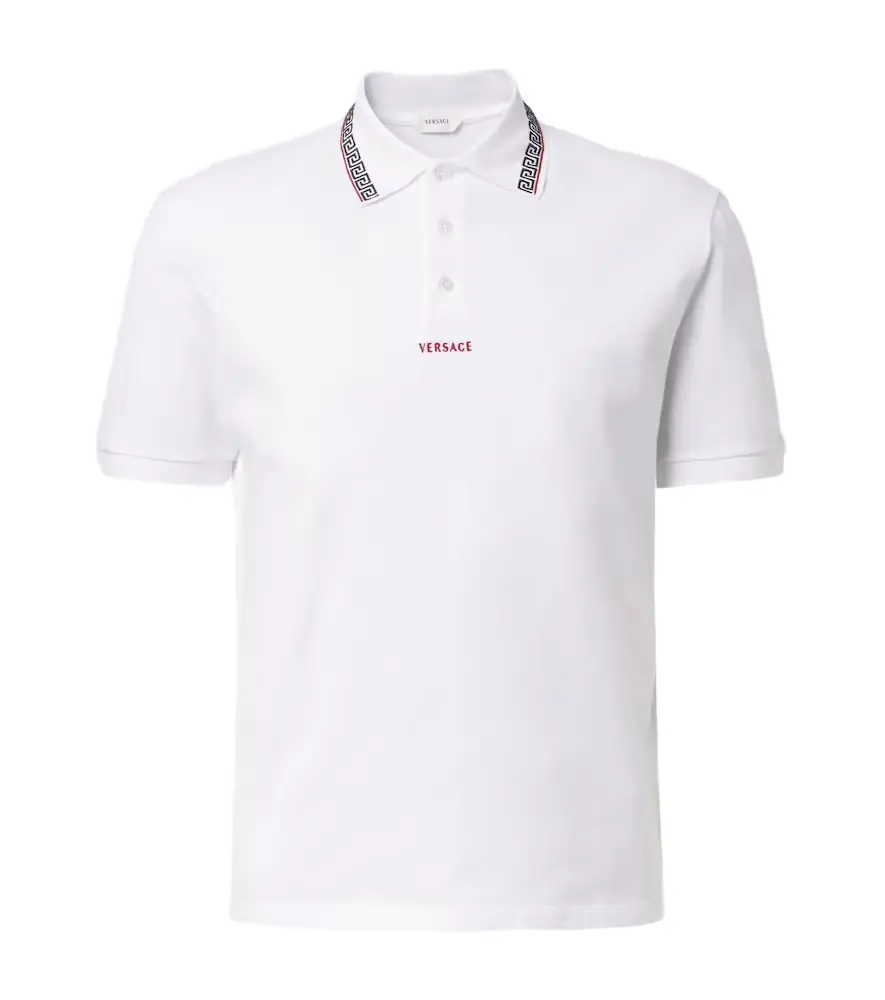 Versace Greca cotton piqué polo shirt