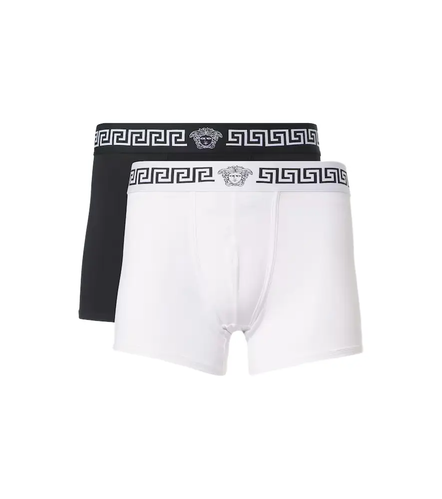 Versace Set of 2 Greca Border cotton-blend boxer briefs