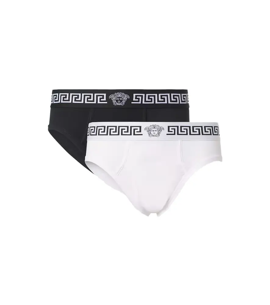 Versace Set of 2 Greca Border cotton-blend briefs