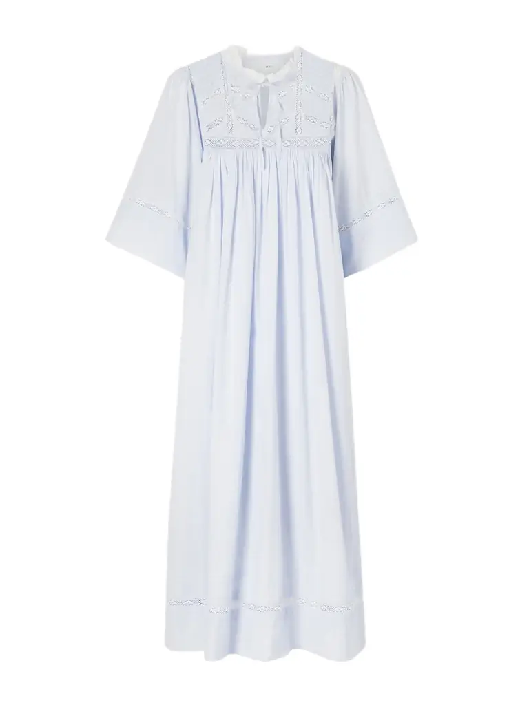 SKALL Magnolia Lace-trimmed Organic Cotton Midi Dress