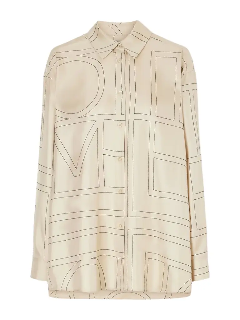TOTEME Embroidered Silk-satin Shirt