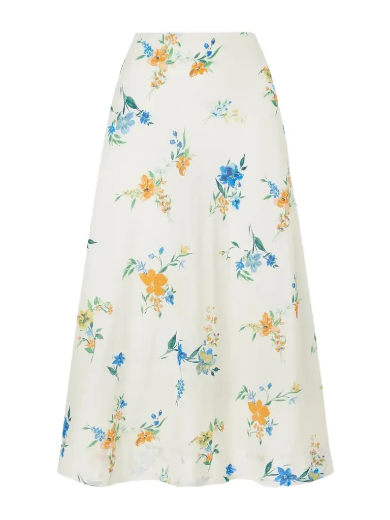 SKALL Mila Floral-print Organic Cotton Midi Skirt