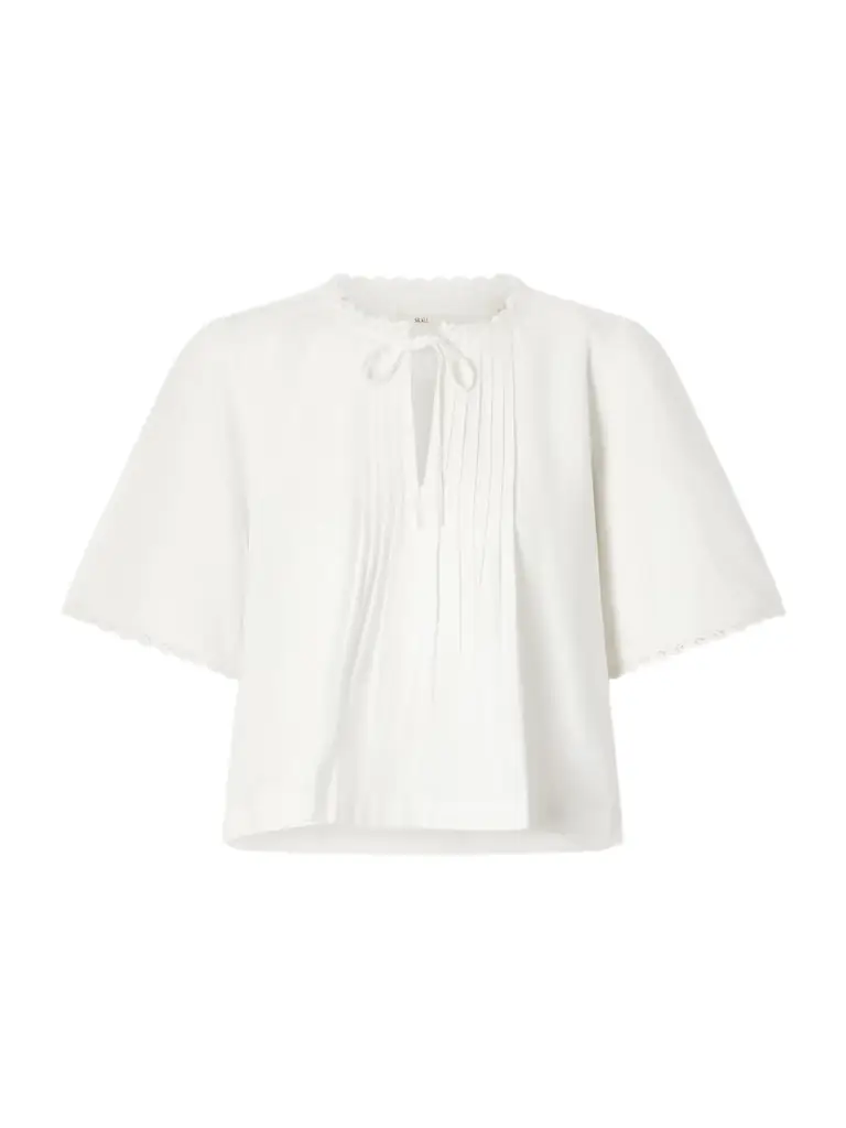 SKALL Freesia Pleated Lace-trimmed Organic Cotton Shirt