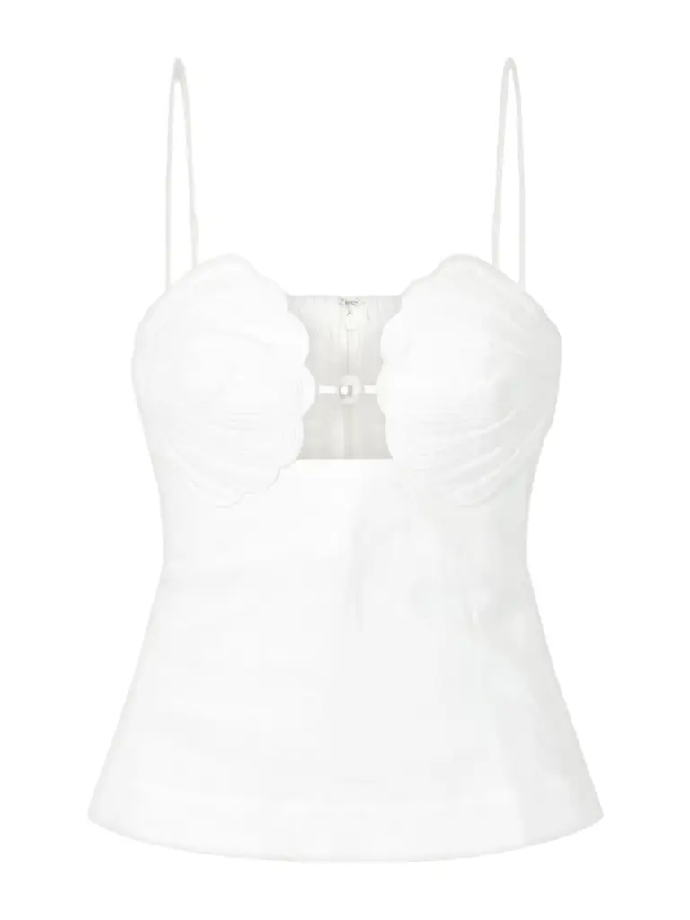 Farm Rio Shell Peplum Linen Blouse
