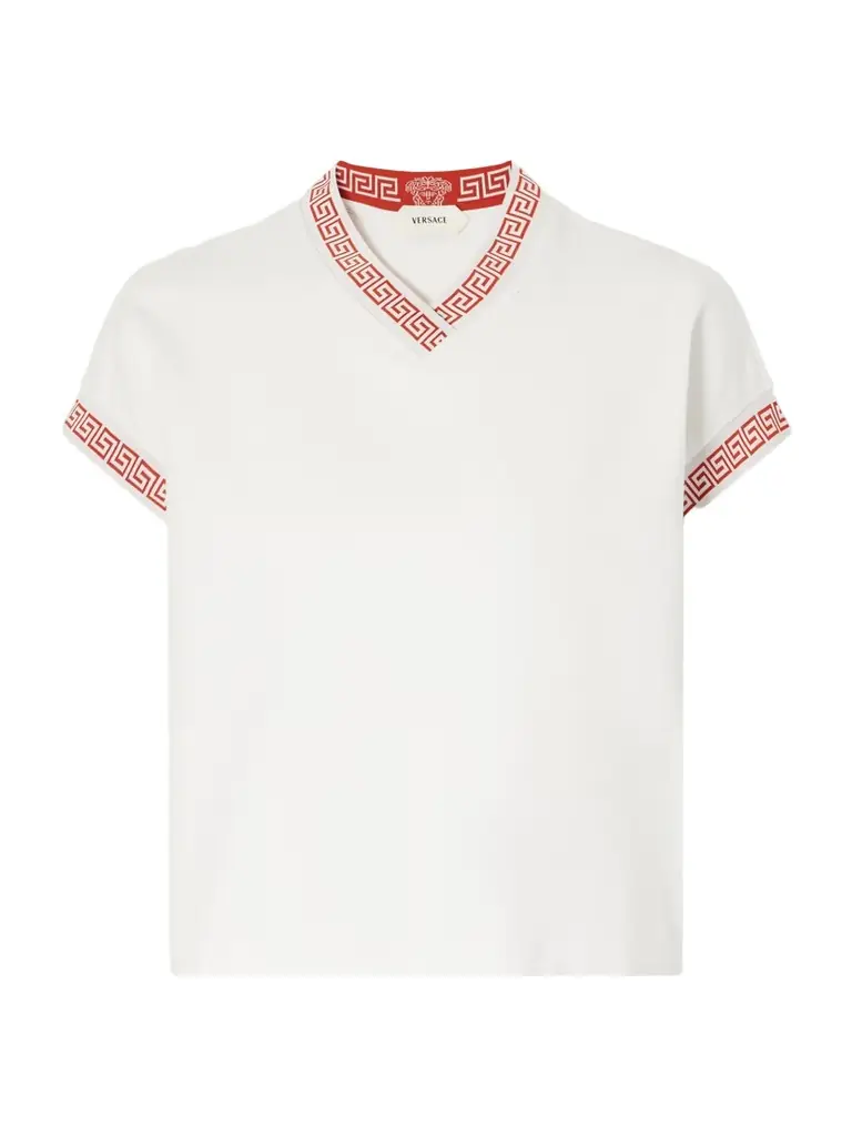 Versace Logo-jacquard Cotton-blend Jersey T-shirt