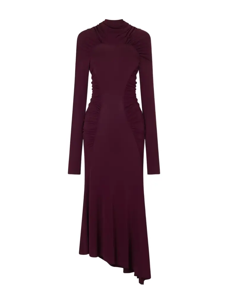 Victoria Beckham Gathered Crepe Maxi Dress