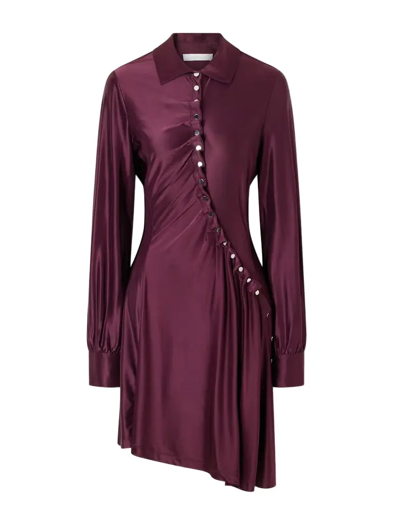 Rabanne Pleated Jersey-satin Mini Dress