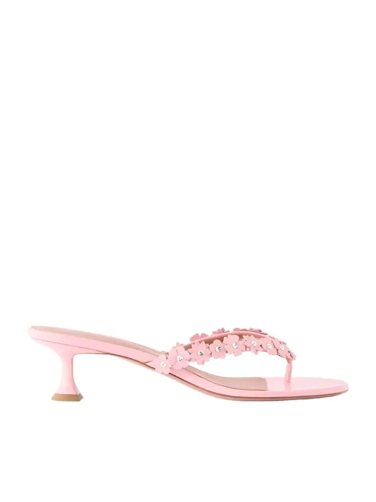 Amina Muaddi Janis 45 Crystal-embellished Leather Thong Sandals