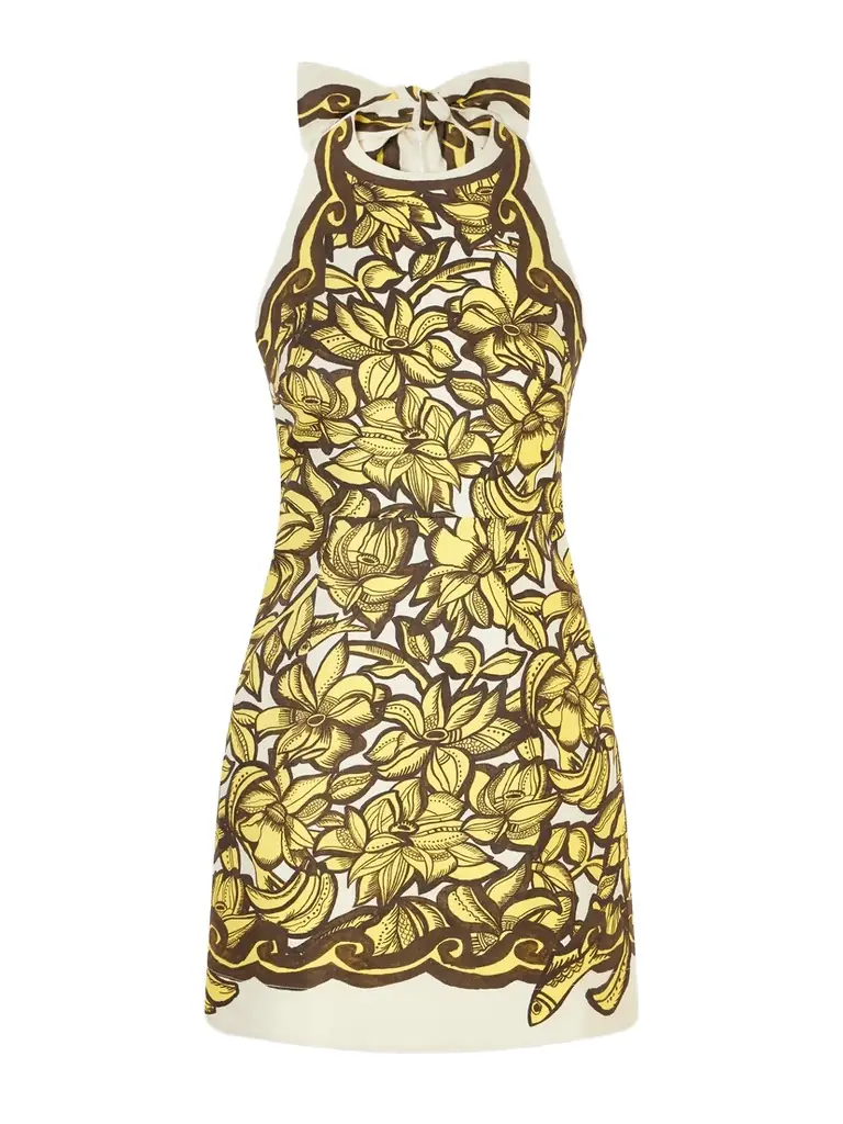 ALÉMAIS Mona Floral-print Hemp Mini Dress