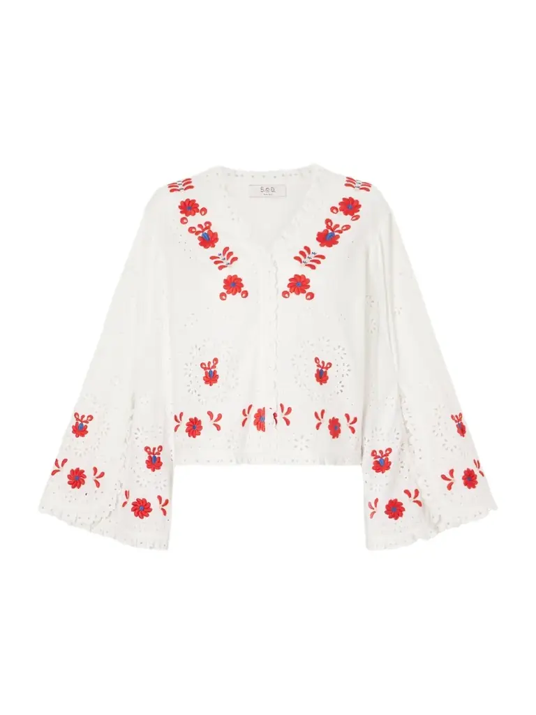 Sea Catharina Embroidered Cotton And Linen Shirt