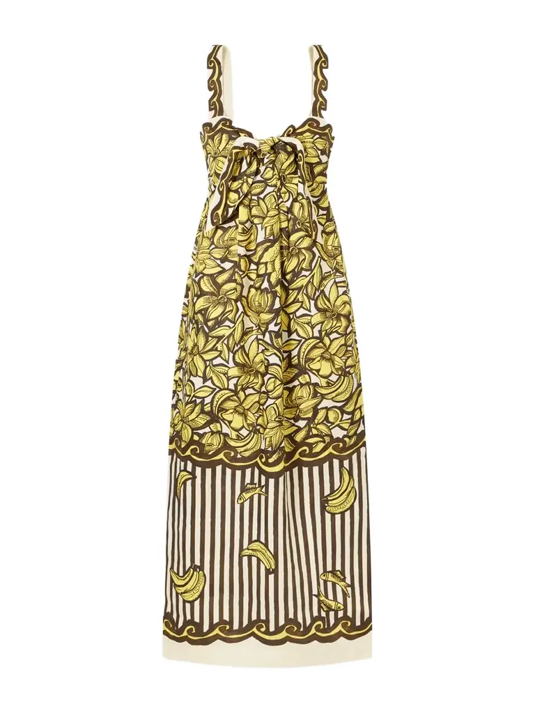 ALÉMAIS Mona Printed Hemp Midi Dress