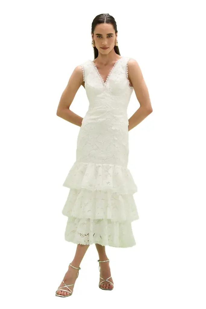PatBo MYSIE LACE MIDI DRESS