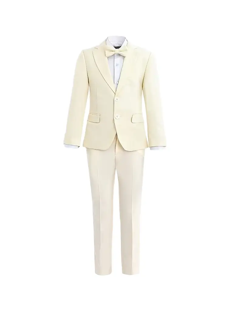Moustache Formal Suit with Peak Lapel - Cream