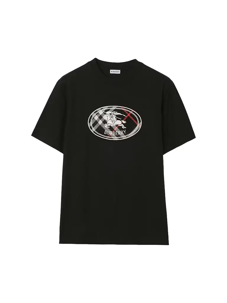 Burberry Men's Ryan Knight Stamp Crewneck T-Shirt - Black