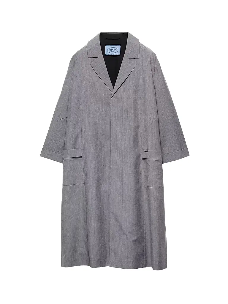 Prada Women's Single-Breasted Light Mohair Coat - Grey