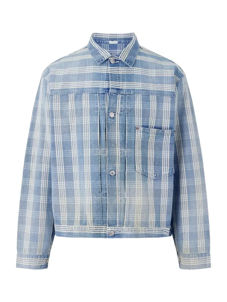 A.PRESSE Checked Denim Jacket - Men