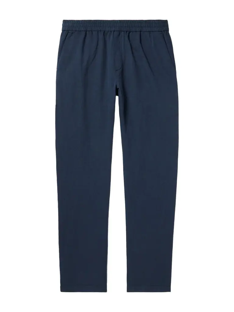 Sunspel Straight-Leg Cotton and Linen-Blend Drawstring Trousers - Men