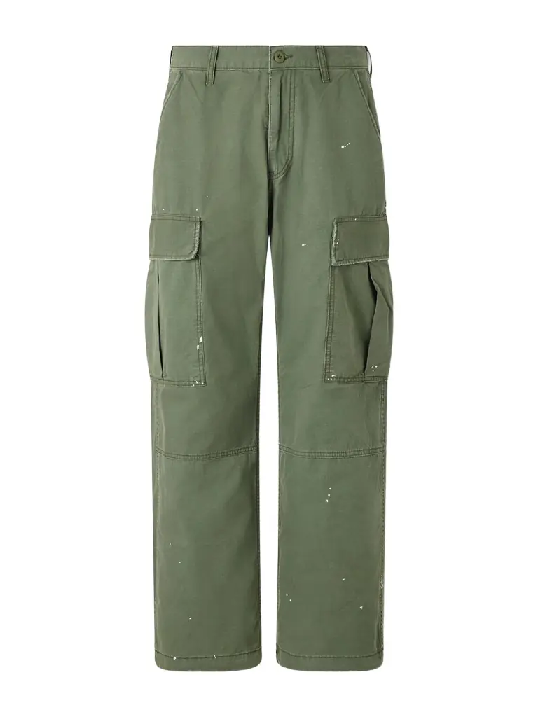 Cherry Los Angeles Wide-Leg Paint-Splattered Cotton-Ripstop Cargo Trousers - Men
