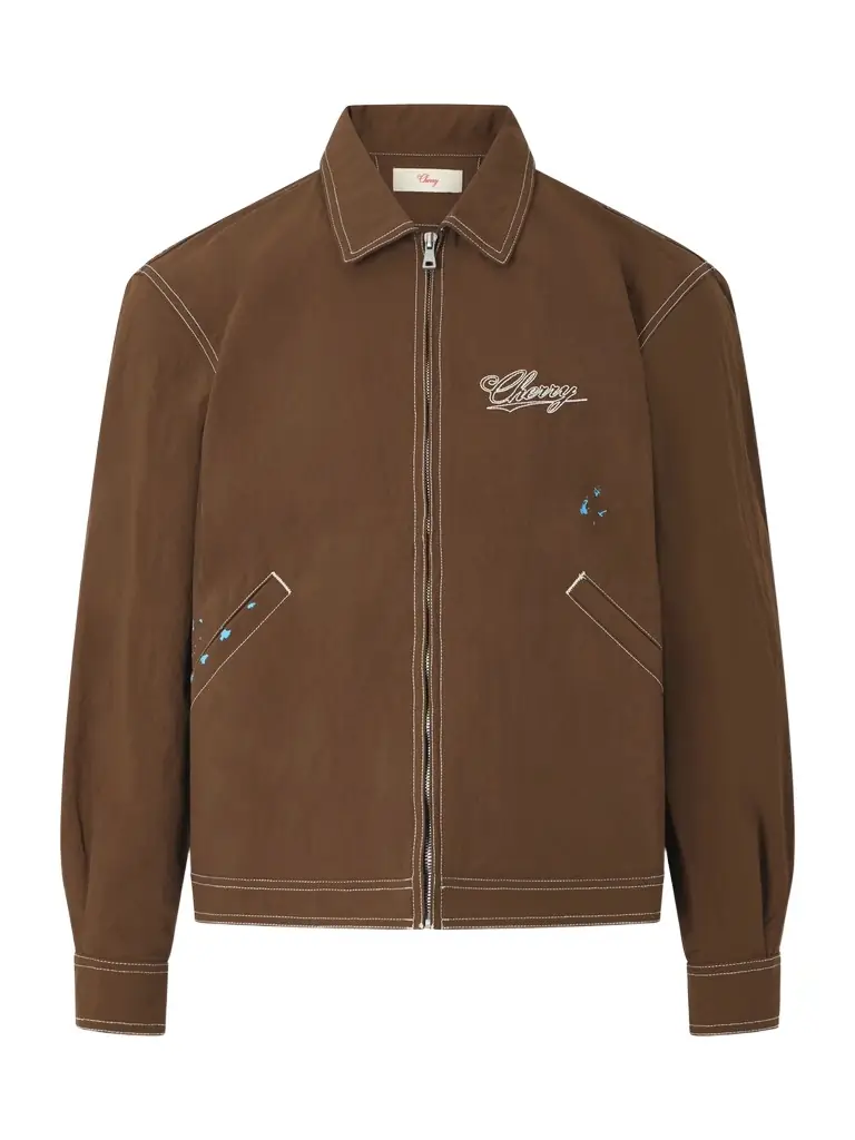 Cherry Los Angeles Logo-Embroidered Paint-Splattered Shell Jacket - Men