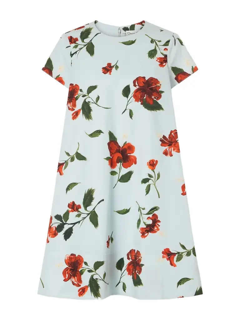 Oscar de la Renta Floral-print Cotton-blend Poplin Mini Dress