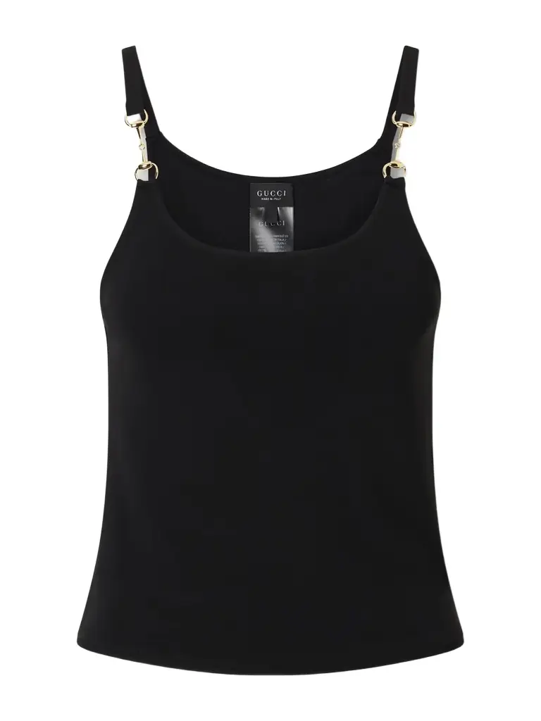 Gucci Horsebit Logo-detailed Crepe Jersey Tank Top