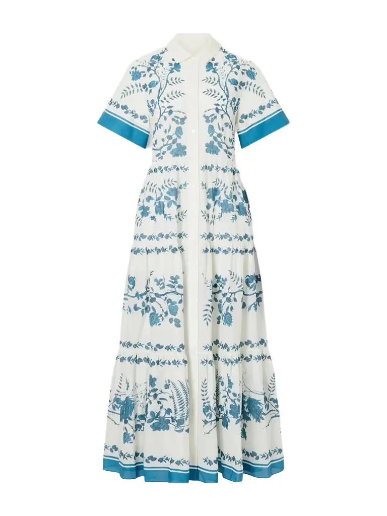 Erdem Floral-print Cotton And Linen-blend Midi Dress