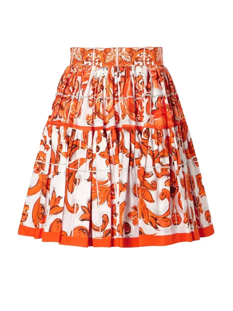 Dolce & Gabbana Printed Cotton-poplin Mini Skirt