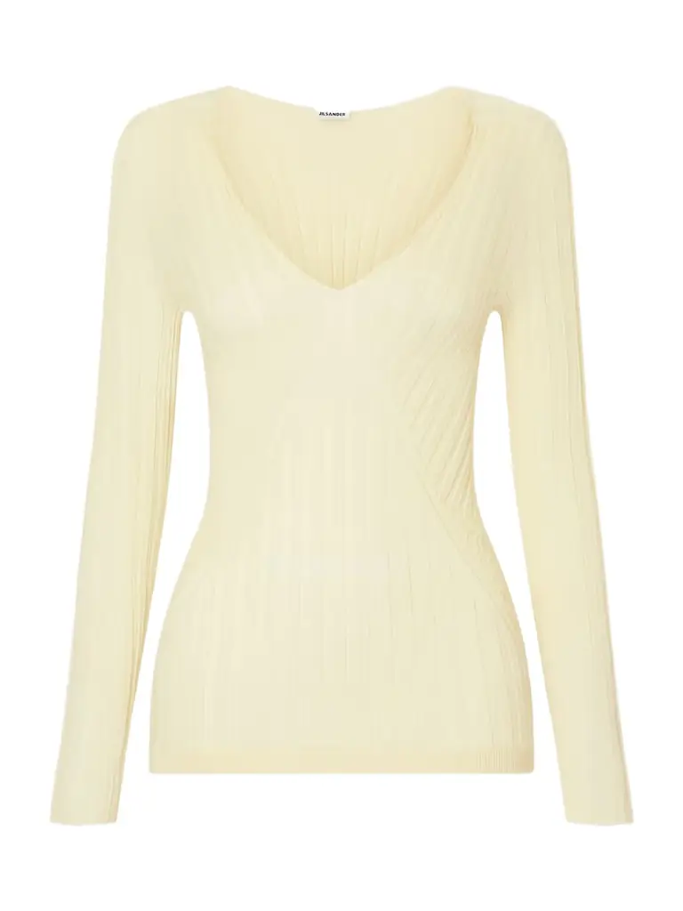 Jil Sander Ribbed Cashmere And Silk-blend Sweater