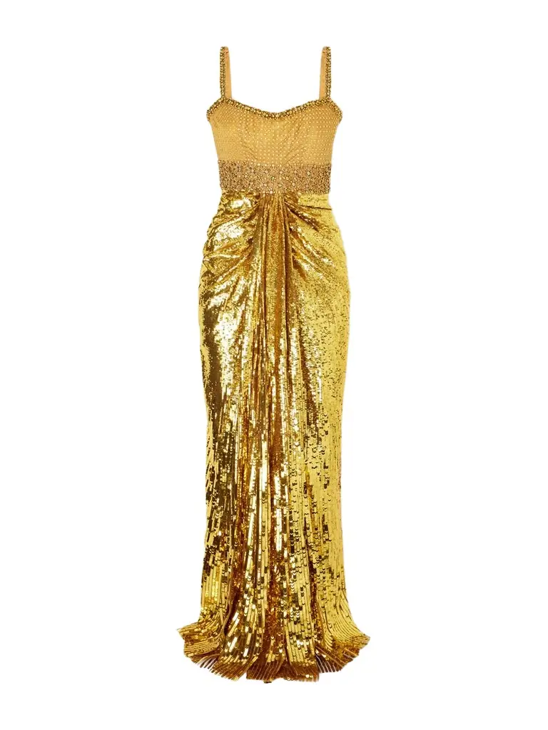 Jenny Packham Only You Draped Embellished Tulle Gown