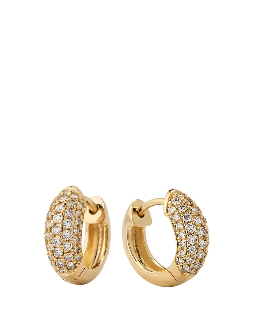 Sydney Evan 14k Puffy Diamond Huggie Hoop Earrings