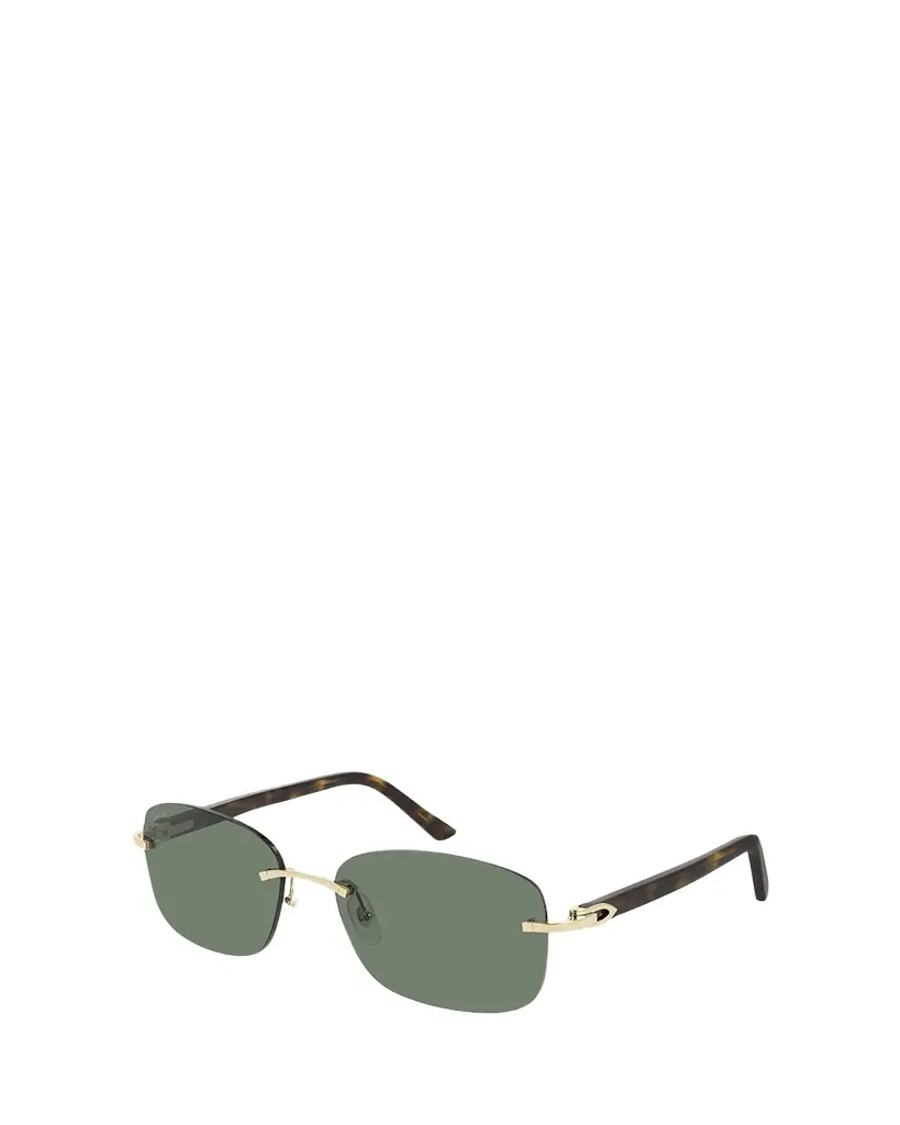 Cartier Men's Rimless Metal Rectangle Sunglasses