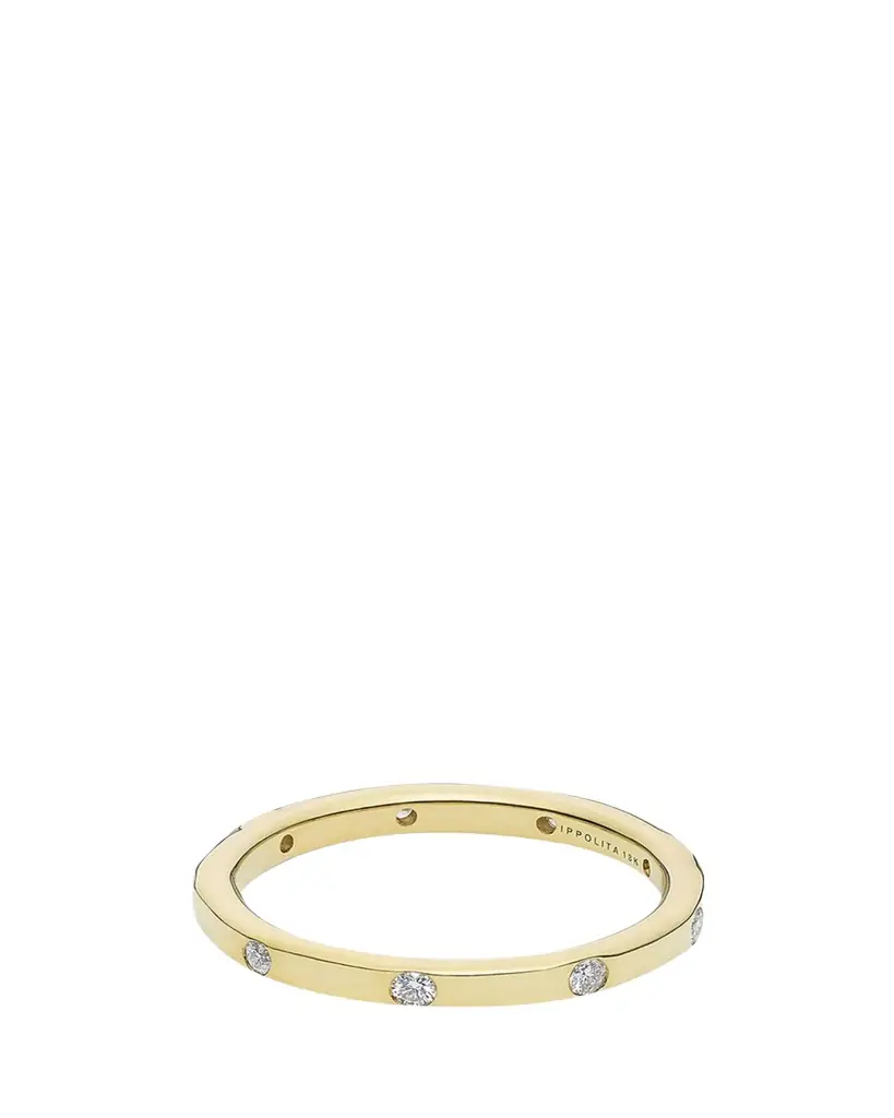 Ippolita Thin Band Ring in 18K Gold with Diamonds