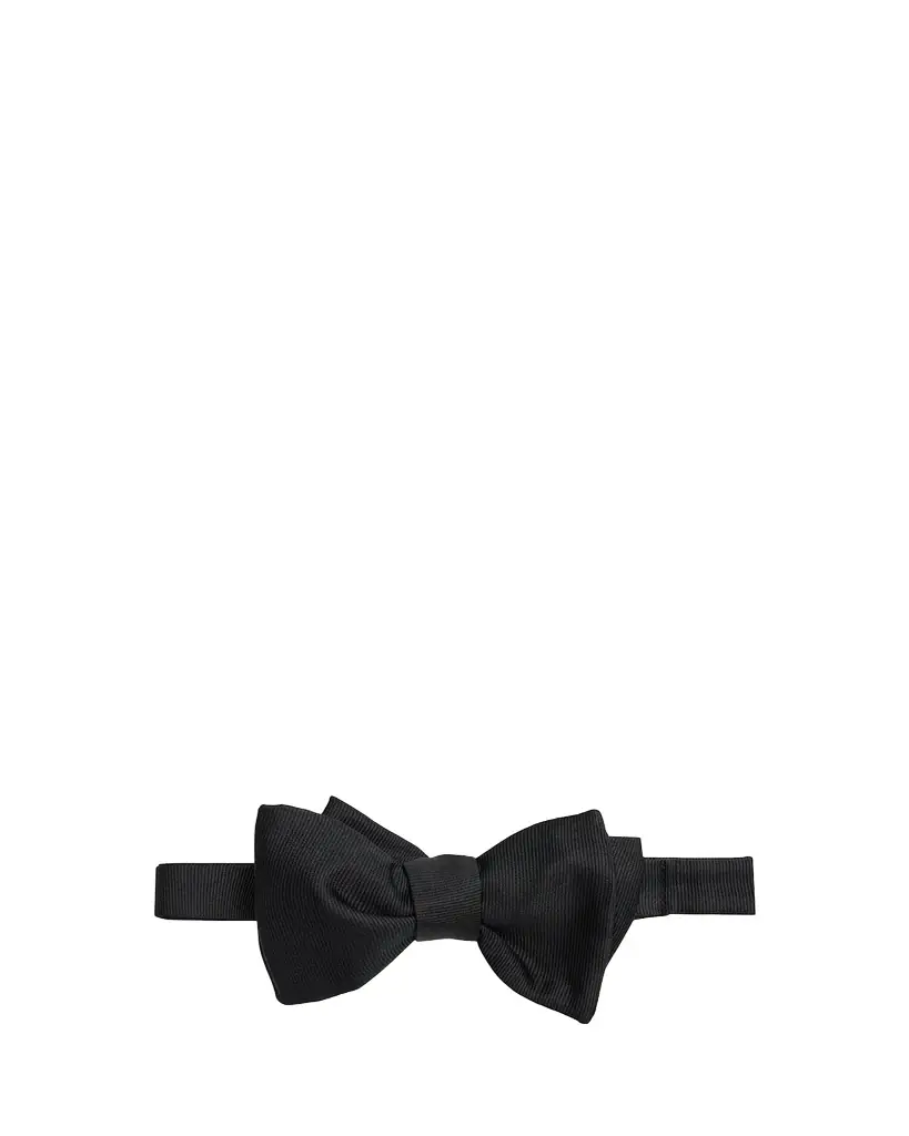 Giorgio Armani Men's Silk Grosgrain Bow Tie, Black Pattern