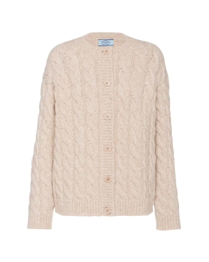 Prada Braided Wool Cardigan
